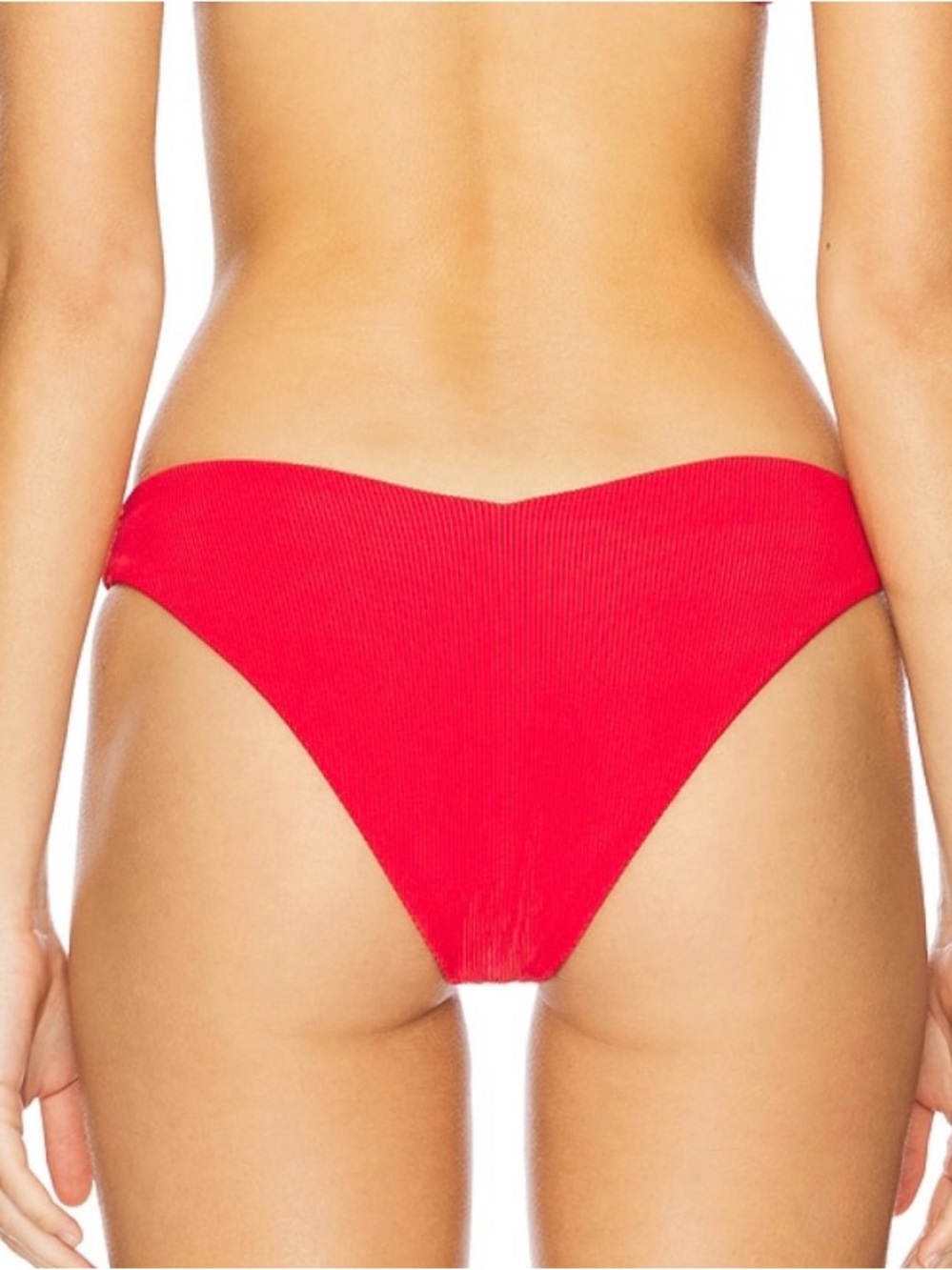 Beach Riot Red Ribbed Bandeau Bikini Set - Picture 2 of 9